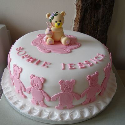 Christening 1St Birthday Teddy Bear Cake