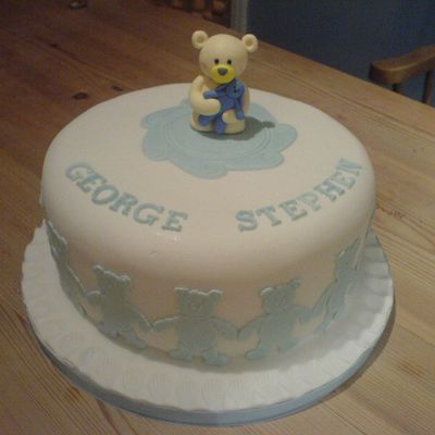 Christening Cake - 1St Birthday Teddy Bear Cake