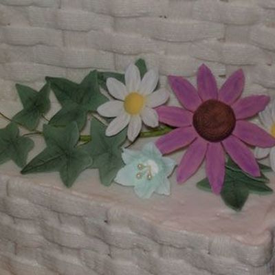 Cose-Up Of Summer Wildflower Wedding Cake