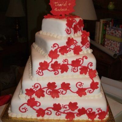 Maple Leaf Cake For Canada Day Wedding.