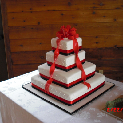 Red And Black Wedding Cake