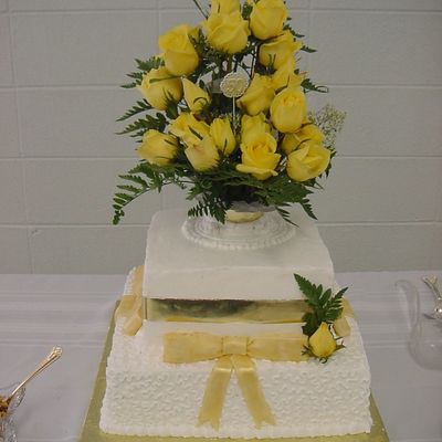 Yellow Anniversary Cake