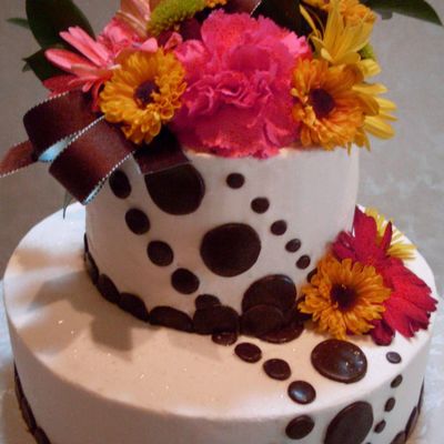 Pink And Brown Elegant Polka Dot