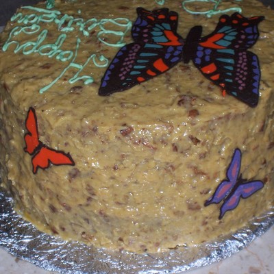 German Chocolate Cake With Choc. Butterflies