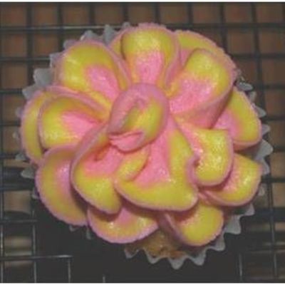 Pink And Yellow Flower Cupcakes