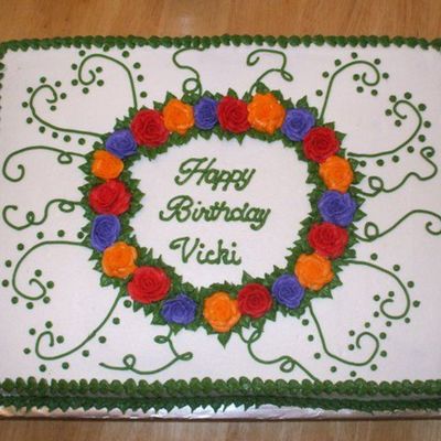 Roses And Vines B-Day Cake