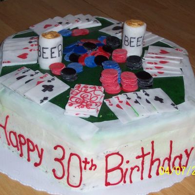 Poker Table Birthday Cake
