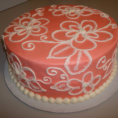 Brush Embroidery Shower Cake