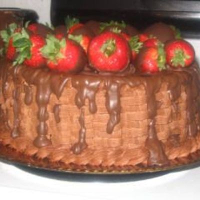Choco. Covered Strawberries In Basketweave