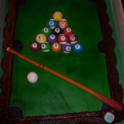 Pool Table Cupcake Cake