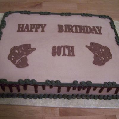 1/2 Sheet Cake To Match Larger Fishing Cake