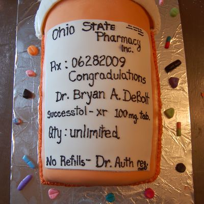 Pill Bottle Graduation Cake