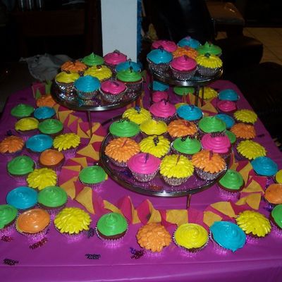Bright Colored Cupcakes