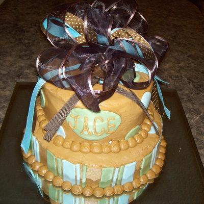 2 Tier Baby Boy Shower Cake