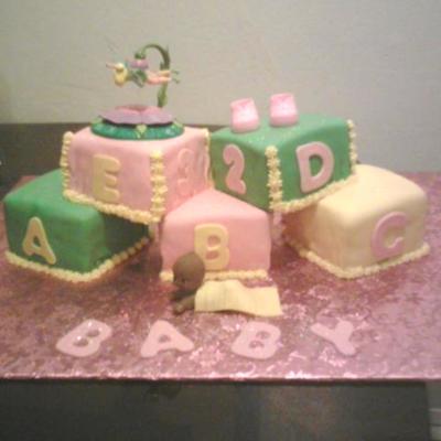 Baby Blocks Cake..tinker Bell Theme
