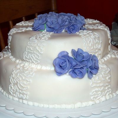 Purple Rose Wedding Cake