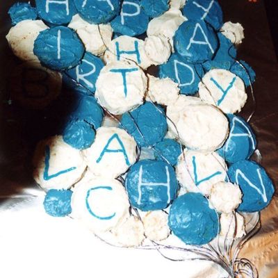 Blue And White Balloon Cake