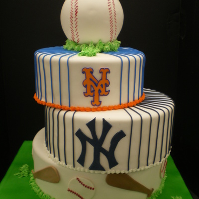 Mets And Yankees Bar Mitzvah Cake