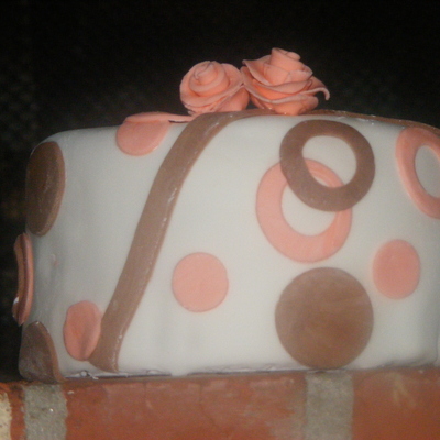 Pink And Brown Polka Dot Cake
