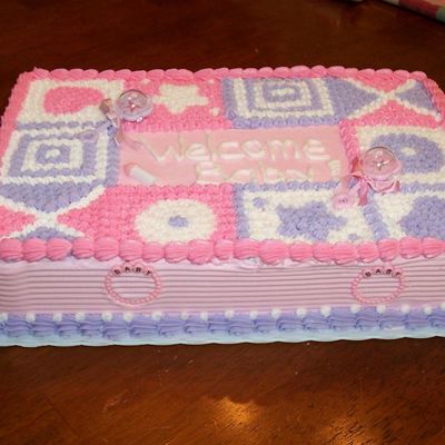 Quilt Baby Shower Cake