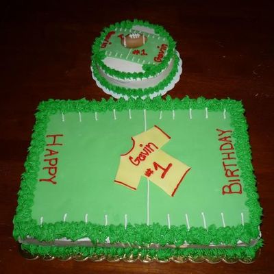 Football Field Cake With Smash Cake