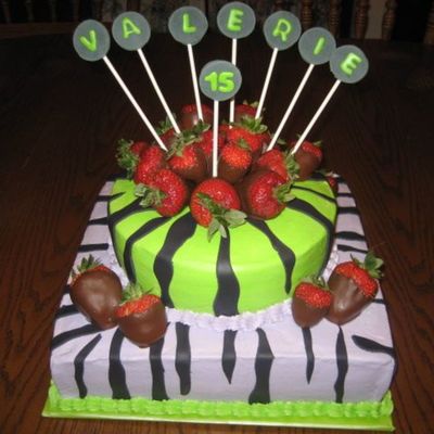 Zebra Print Birthday Cake