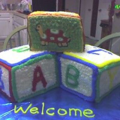 Zanzibar Baby Block Shower Cake