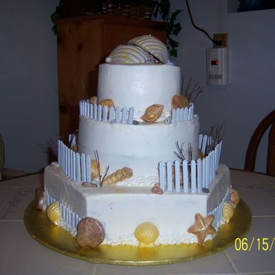 Beach Theme Wedding Cake