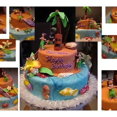 Hawaiin Island Birthday Cake