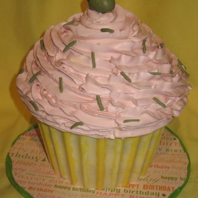 Giant Cupcake With An Olive On Top