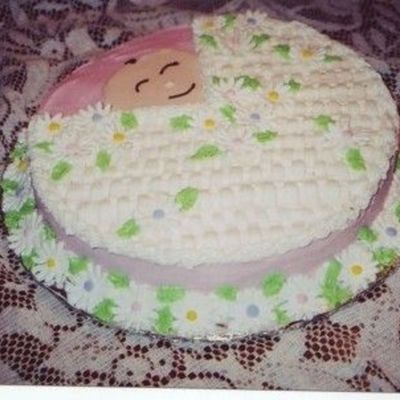 Daisy Baby Girl Shower Cake