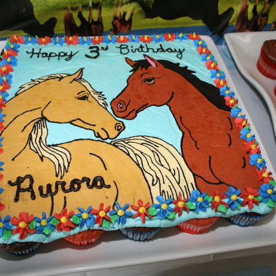 Girly Horse Cupcake Cake