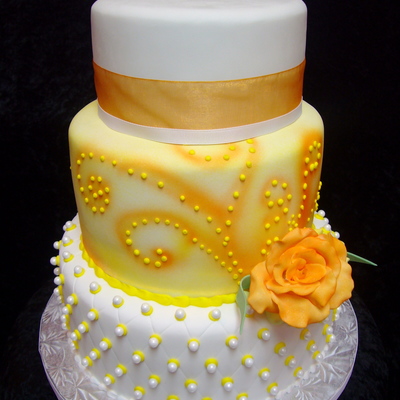 Orange & Yellow Birthday Celebration Cake