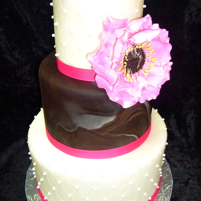 Pink And Brown W/jumbo Gumpaste Flowers