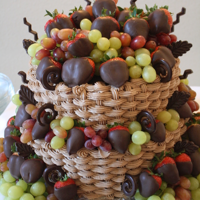 Chocolate Basketweave And Fruit