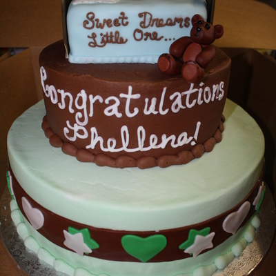 Green, Brown, White Baby Shower