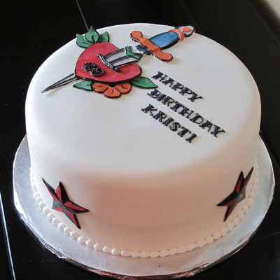 Traditional Tattoo-Themed Cake