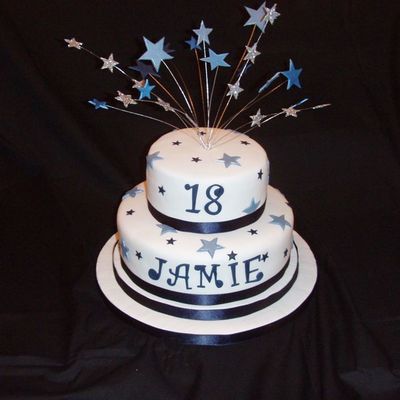 Blue And White Starburst Cake