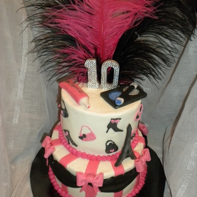 2 Tier Paris Themed Cake