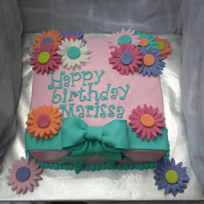 Gerbera Birthday Cake