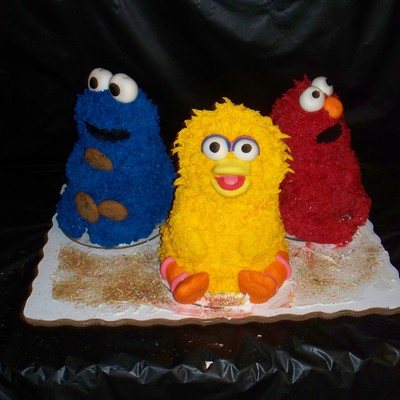 Elmo,bigbird, Cookie Monster