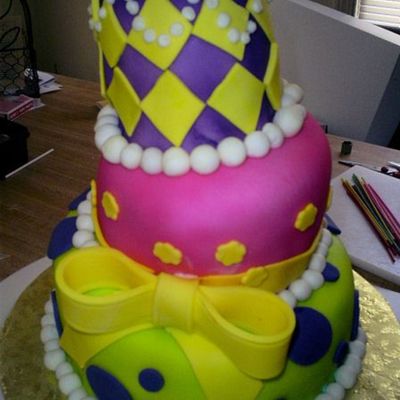 Bright Topsy Turvy Cake