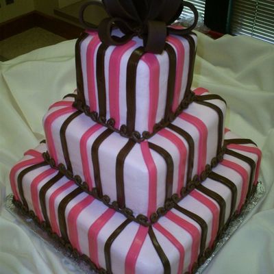 Pink And Brown Wedding Cake