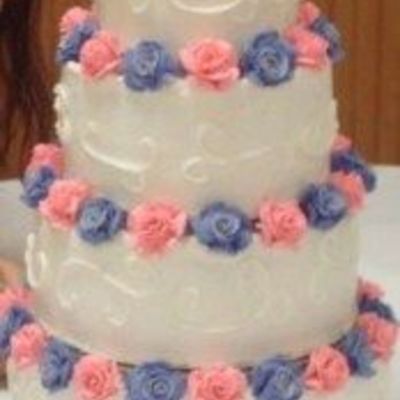 Four Tiered Buttercream Cake With Fondant Roses!