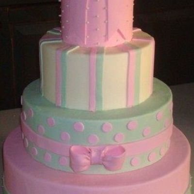 Pink And Green Wedding Cake!
