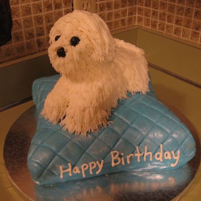 Puppy On A Pillow Birthday Cake