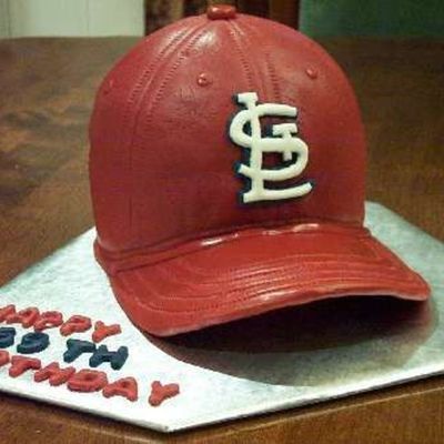 Cardinals Baseball Cap Cake
