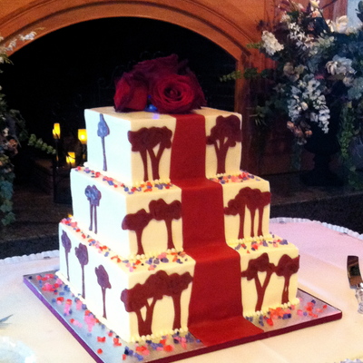 Tree Silhouette Wedding Cake