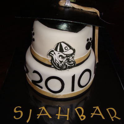 Black And Gold Graduation Cake