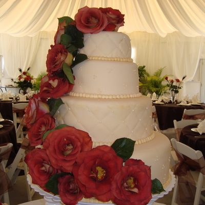 Ivory Quilted Wedding Cake